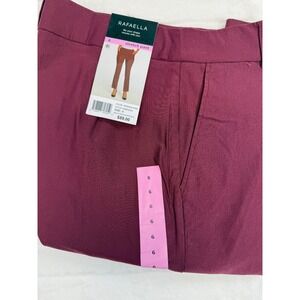 Rafaella Dress Pants Womens 6 Wine Stretch Comfort Ankle Pull On Career Trousers